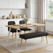 klupa Jednobojno Crna 110 x 40 x 46 cm Bouclé