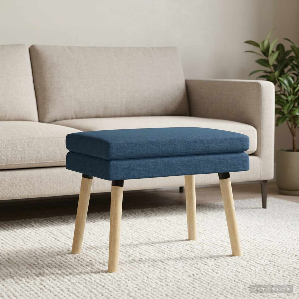 Klupa s dvostrukim slojem Plava 60 x 40 x 46 cm Tkanina