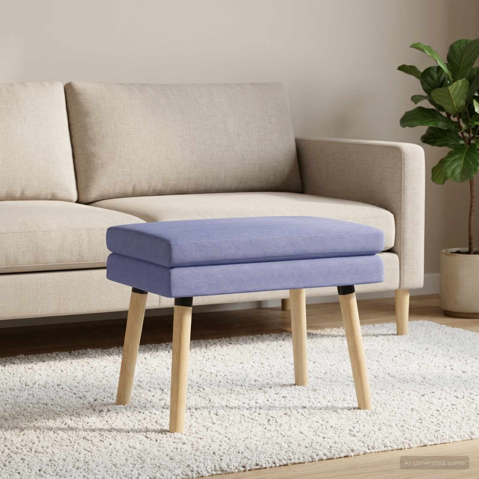 Klupa s dvostrukim slojem Traper plava 60 x 40 x 46 cm Tkanina