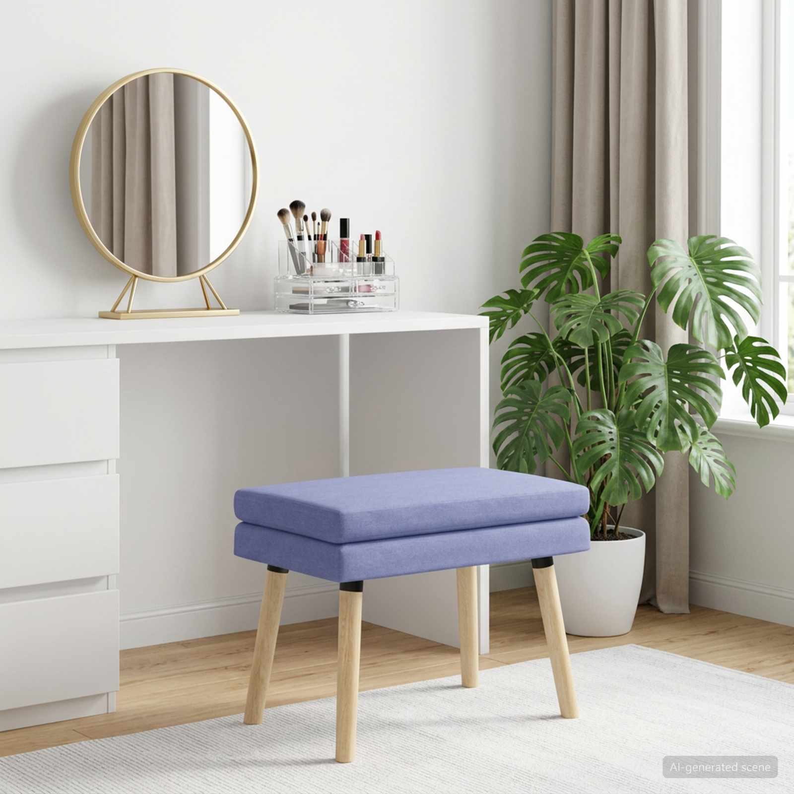 Klupa s dvostrukim slojem Traper plava 60 x 40 x 46 cm Tkanina