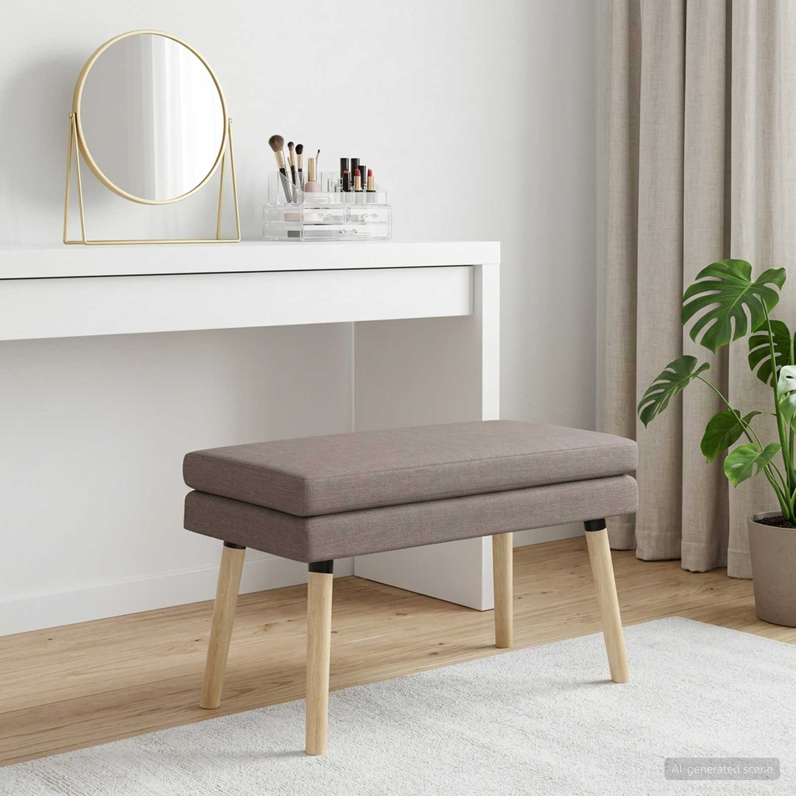 Klupa s dvostrukim slojem Sivosmeđa 80 x 40 x 47 cm Tkanina