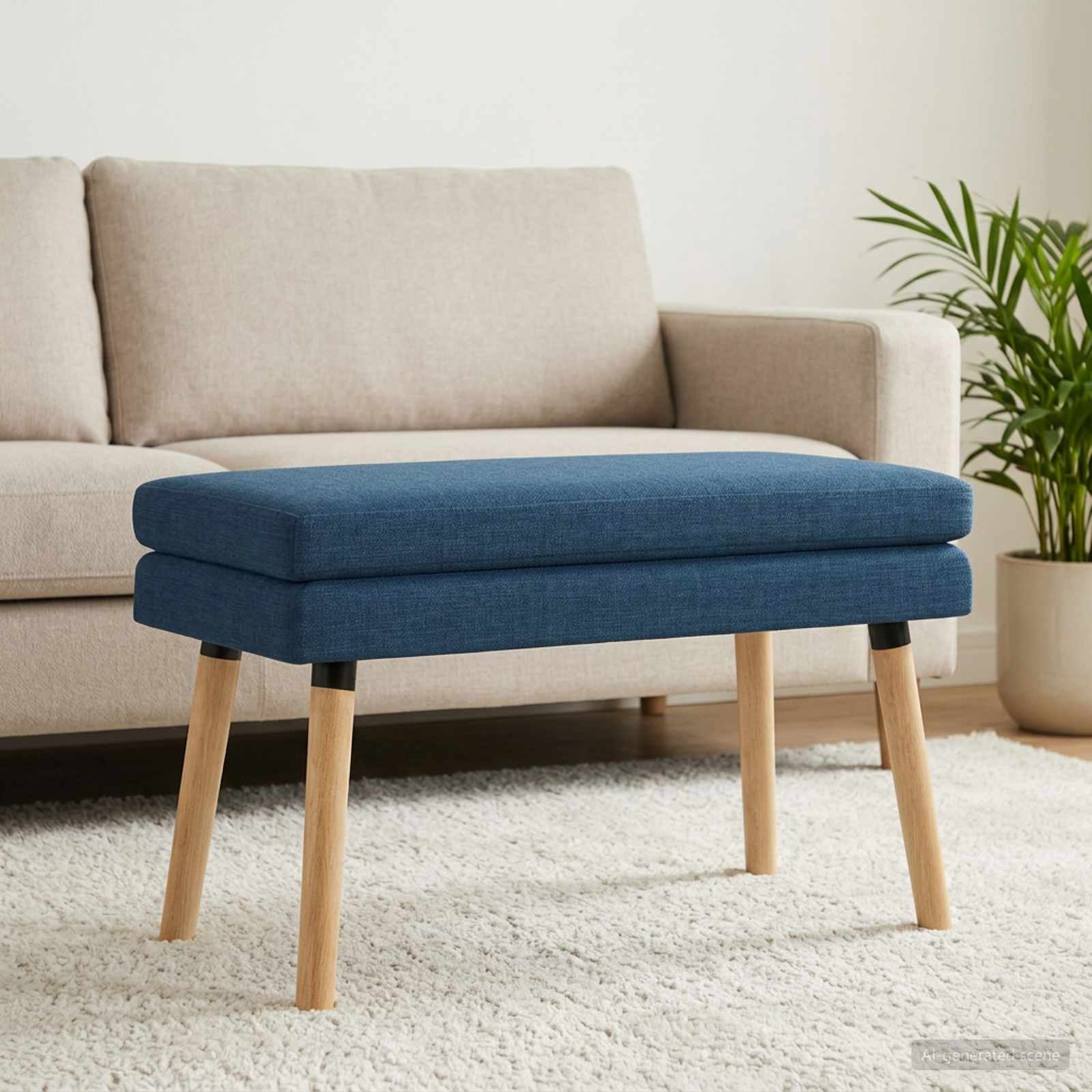 Klupa s dvostrukim slojem Plava 80 x 40 x 47 cm Tkanina