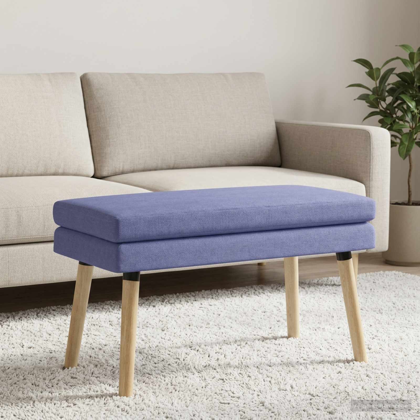 Klupa s dvostrukim slojem Traper plava 80 x 40 x 47 cm Tkanina