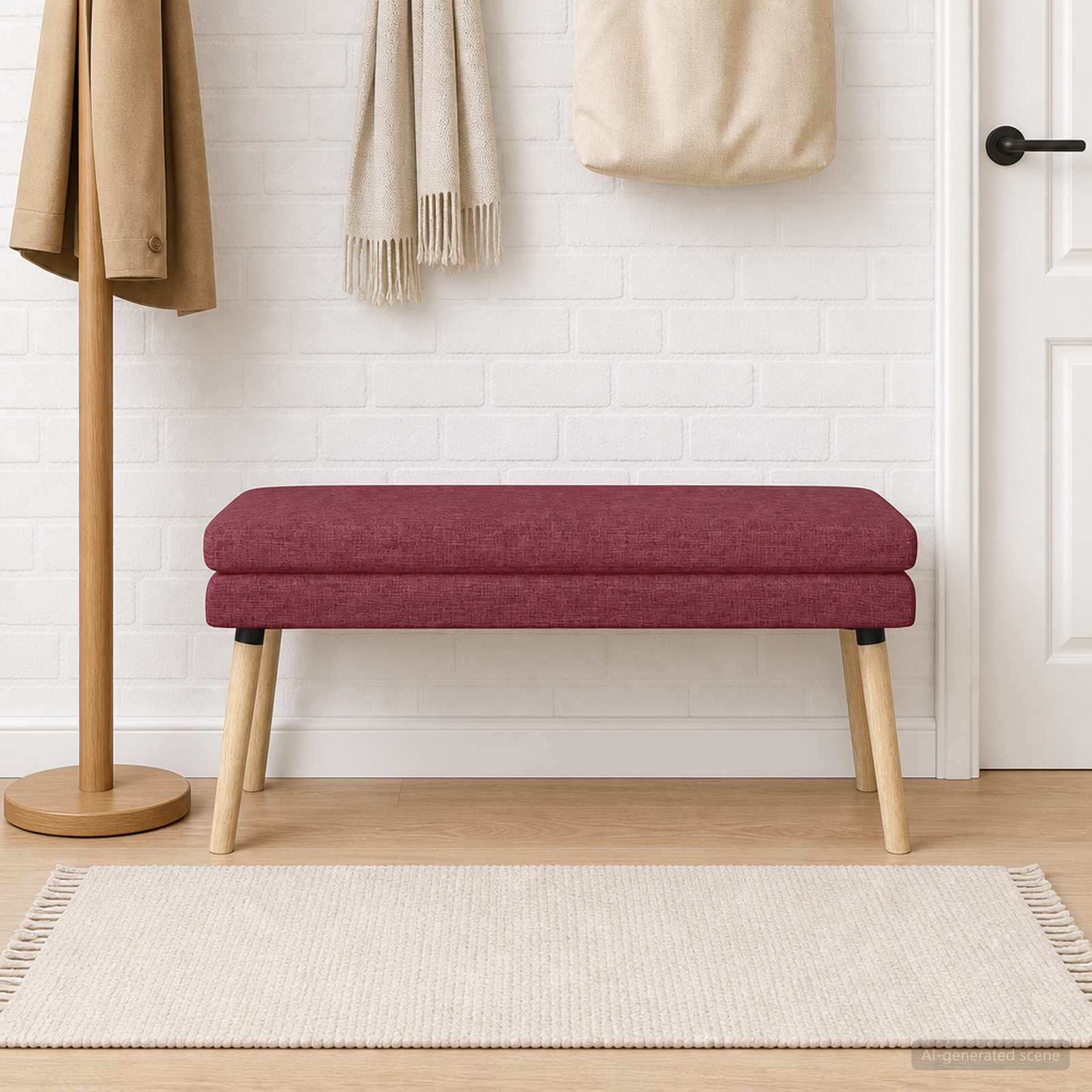 Klupa s dvostrukim slojem Vinska crvena 110 x 40 x 47 cm