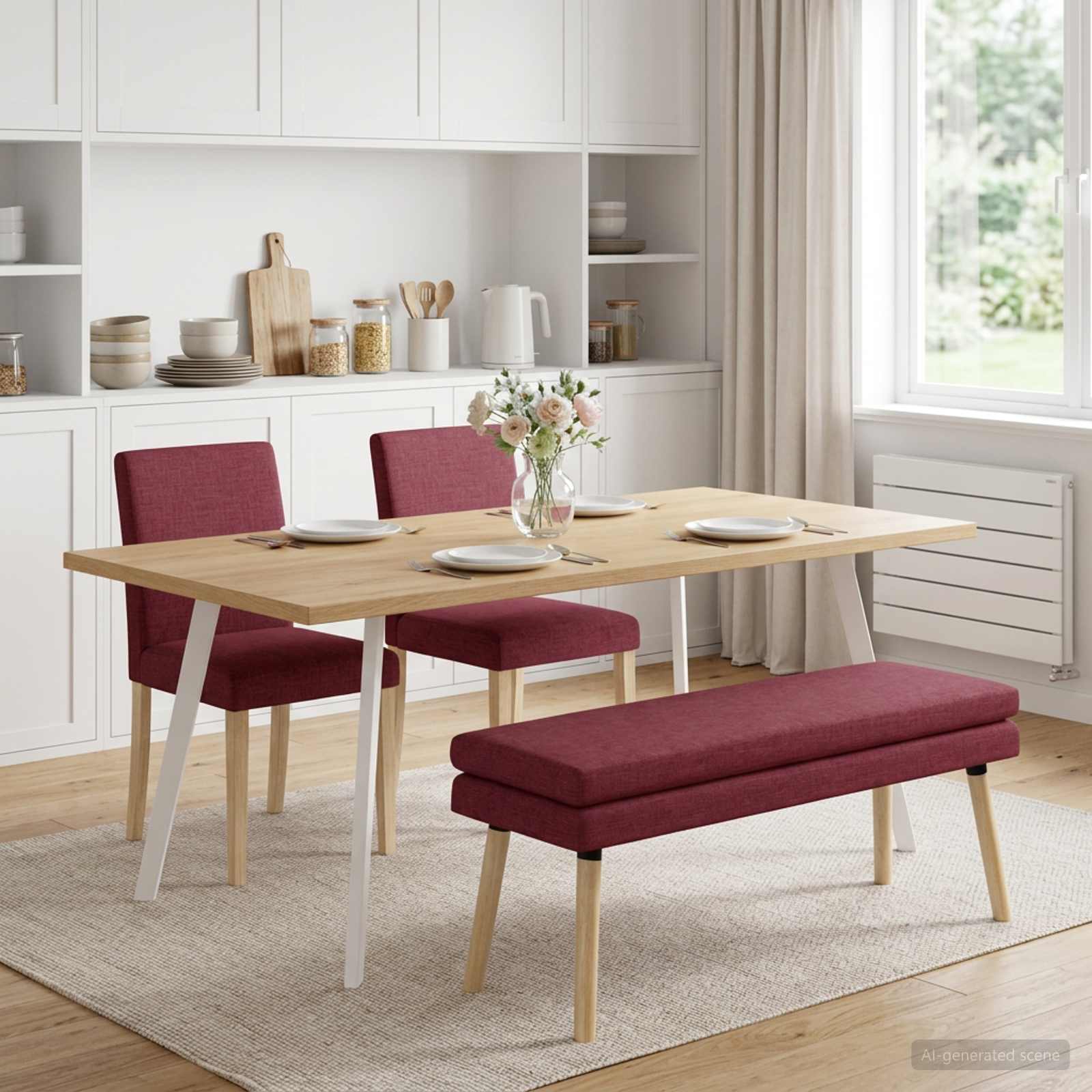 Klupa s dvostrukim slojem Vinska crvena 110 x 40 x 47 cm