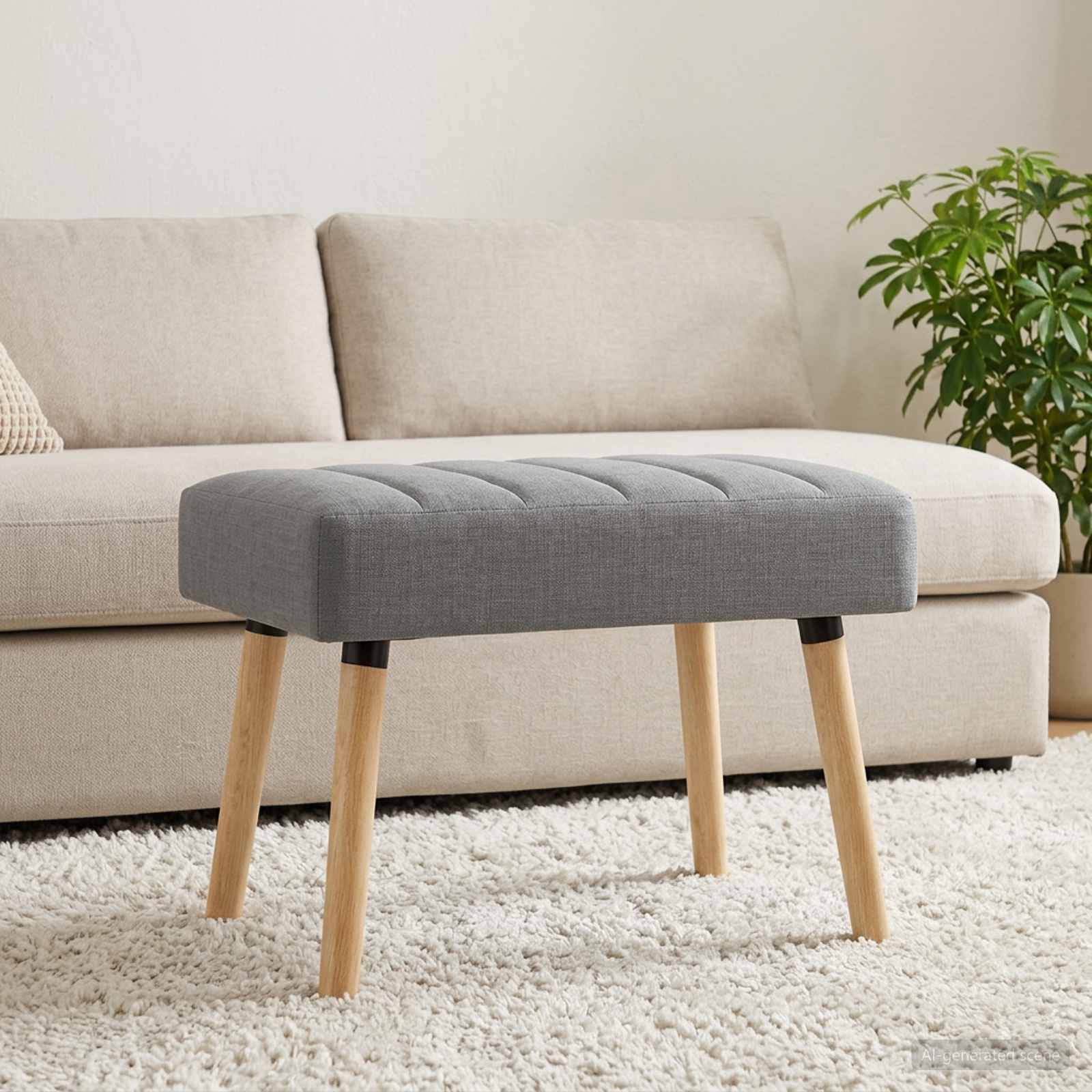 Klupa s utorima Svjetlosiva 60 x 40 x 45 cm Tkanina