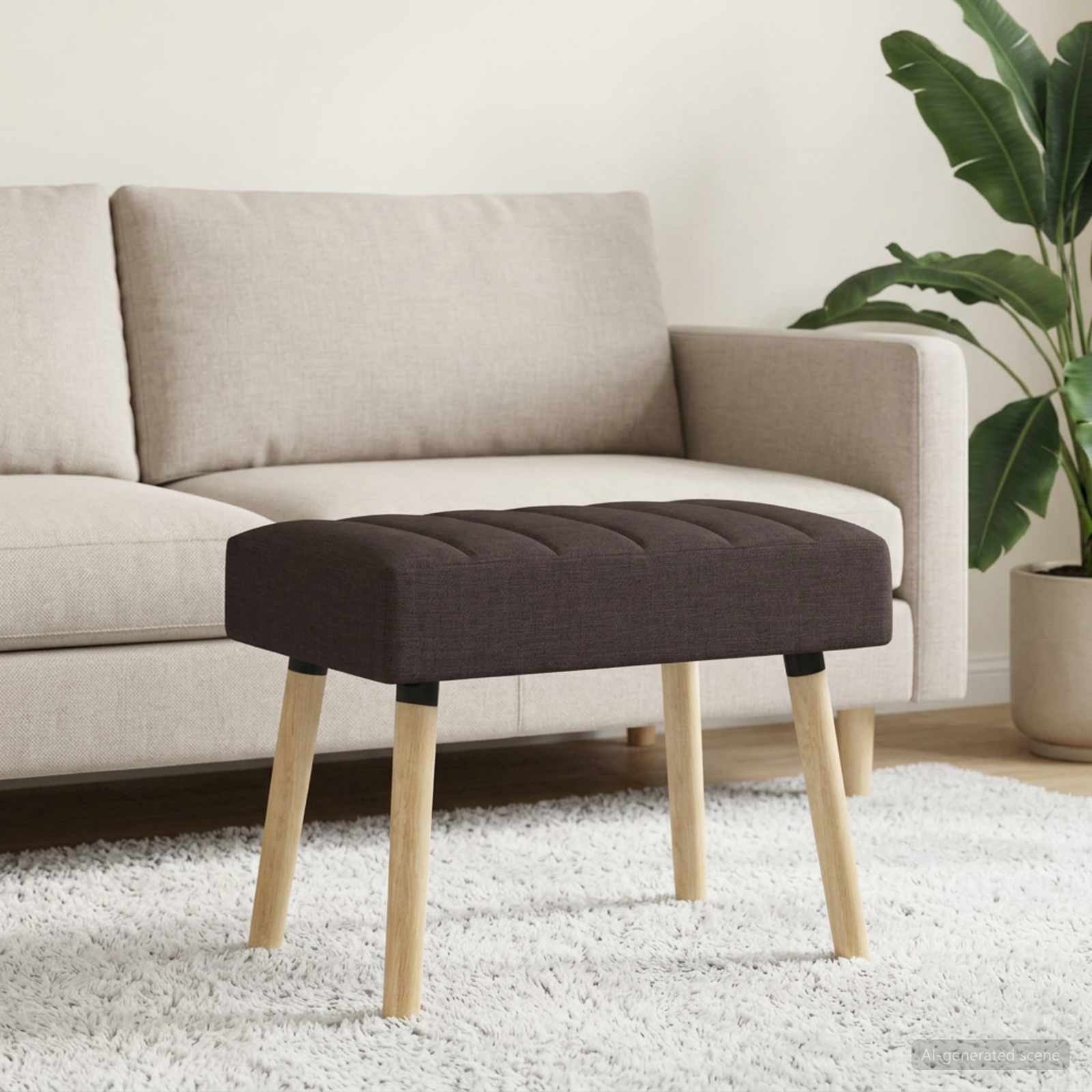 Klupa s utorima Tamno smeđa 60 x 40 x 45 cm Tkanina