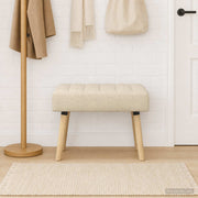 Klupa s utorima Krem 60 x 40 x 45 cm Tkanina