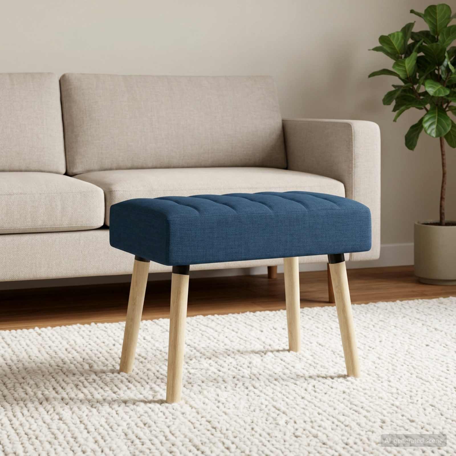 Klupa s utorima Plava 60 x 40 x 45 cm Tkanina