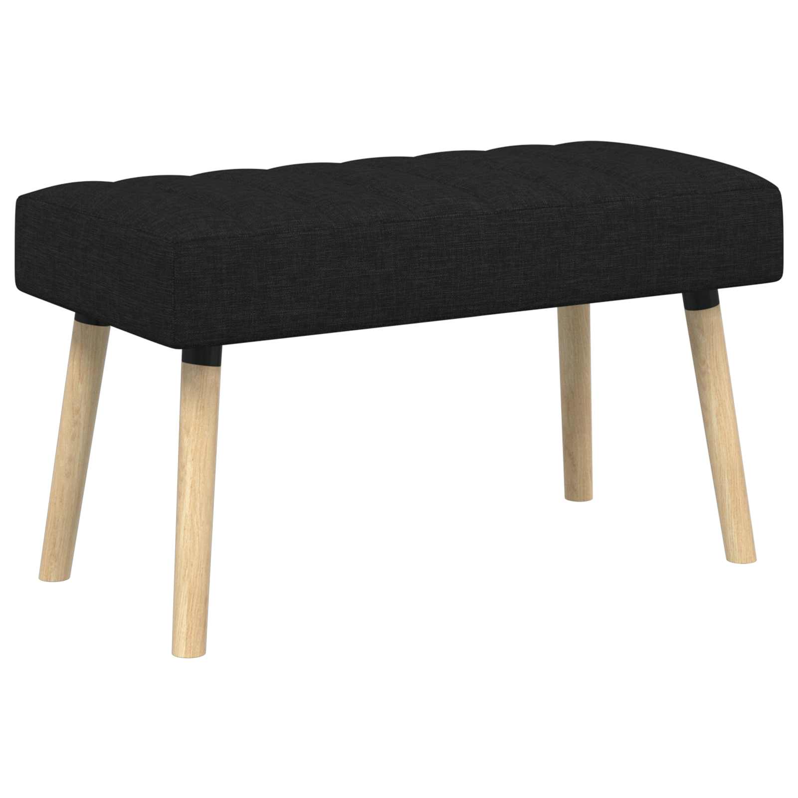 Klupa s utorima Crna 80 x 40 x 46 cm Tkanina