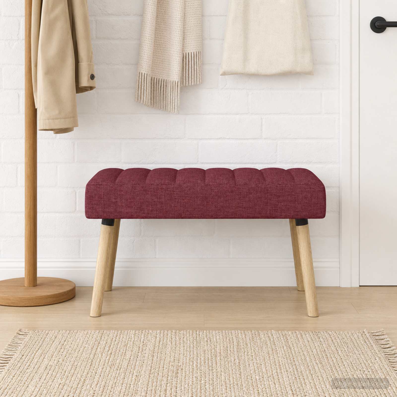 Klupa s utorima Vinska crvena 80 x 40 x 46 cm Tkanina