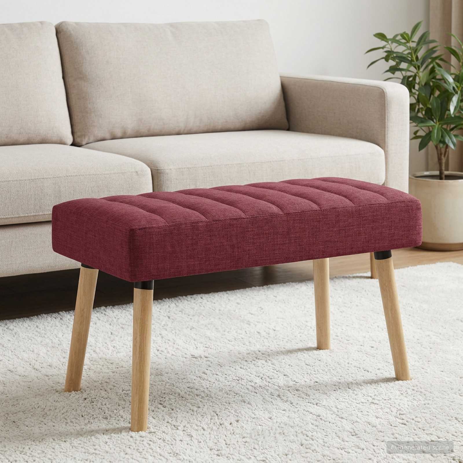 Klupa s utorima Vinska crvena 80 x 40 x 46 cm Tkanina