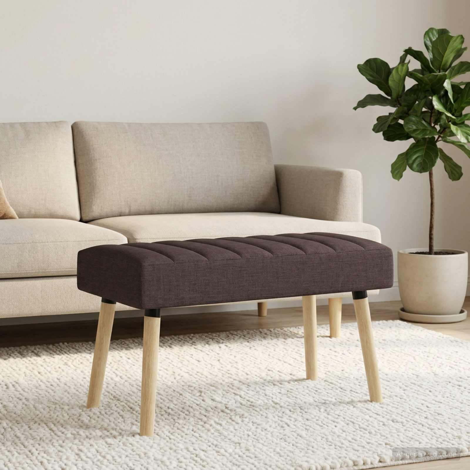 Klupa s utorima Tamno smeđa 80 x 40 x 46 cm Tkanina