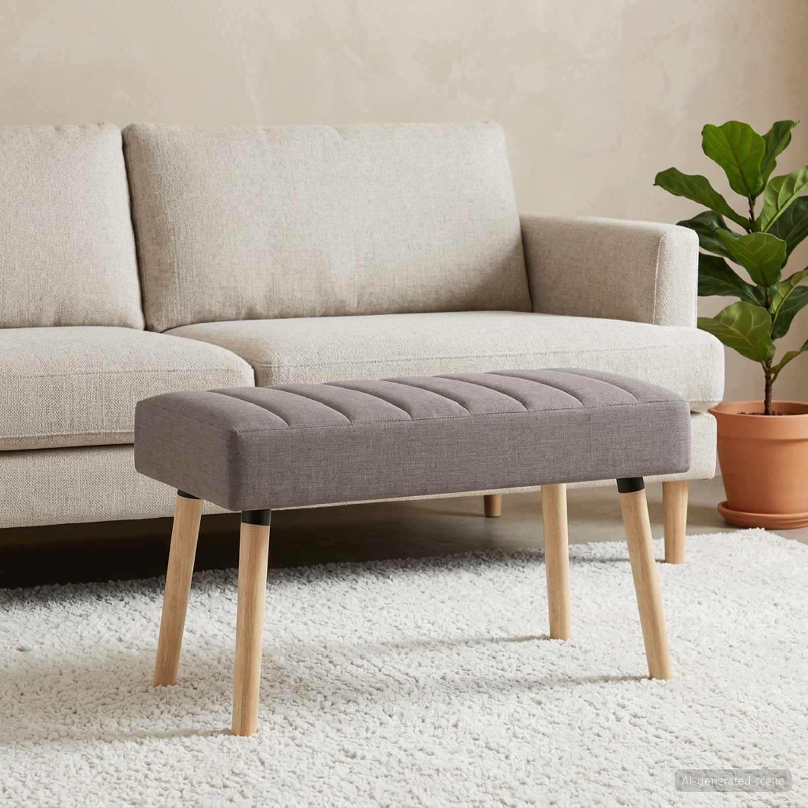 Klupa s utorima Sivosmeđa 80 x 40 x 46 cm Tkanina