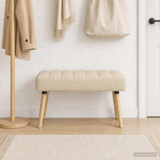 Klupa s utorima Krem 80 x 40 x 46 cm Tkanina