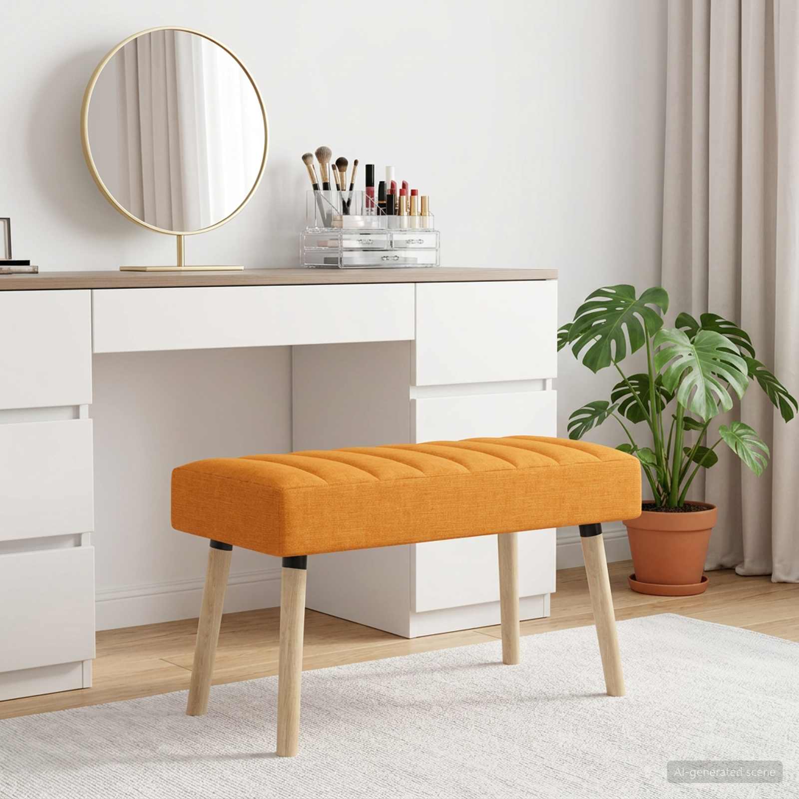 Klupa s utorima Tamno žuta 80 x 40 x 46 cm Tkanina