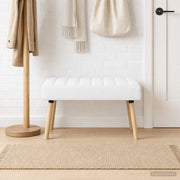Klupa s utorima Bijela 80 x 40 x 46 cm Tkanina