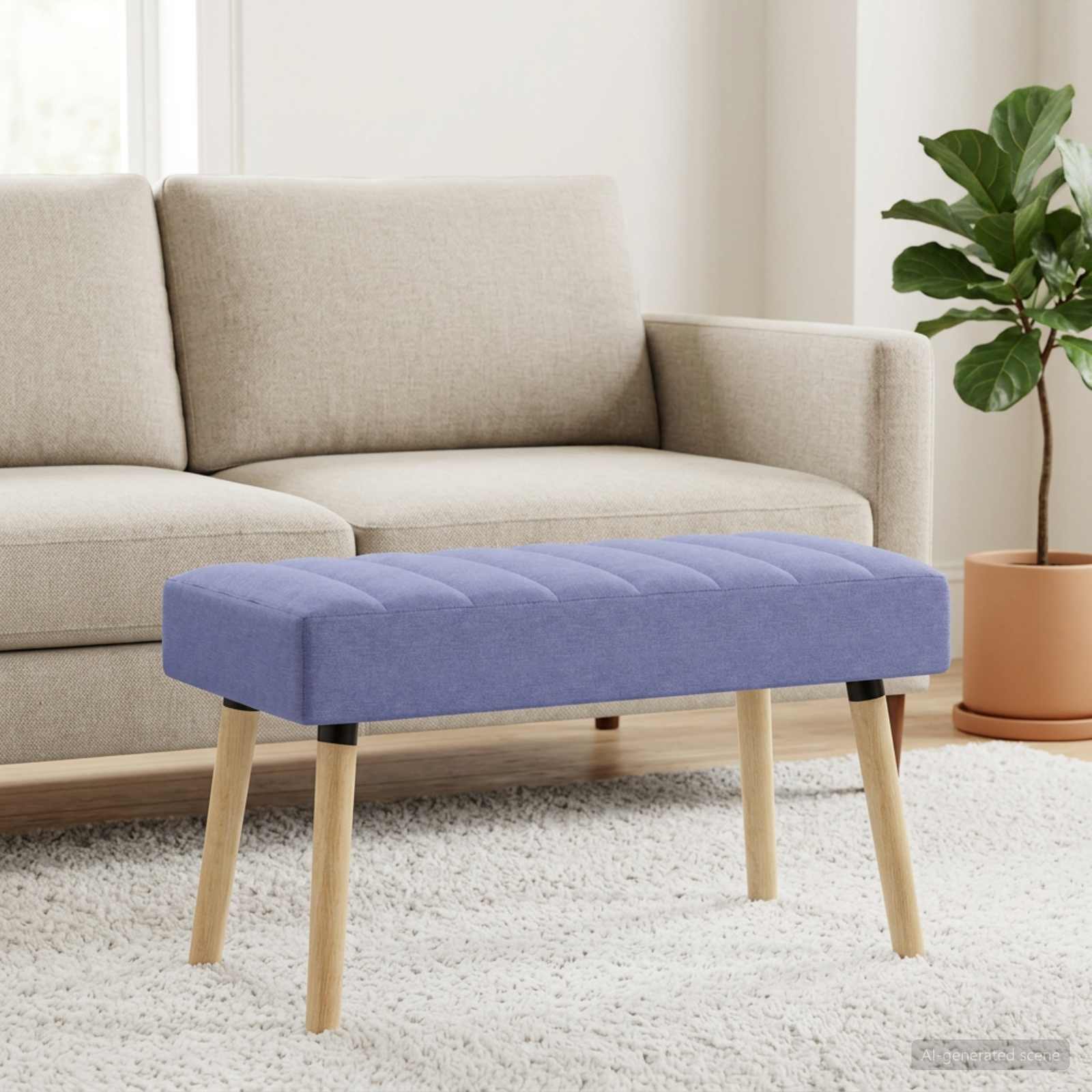 Klupa s utorima Traper plava 80 x 40 x 46 cm Tkanina