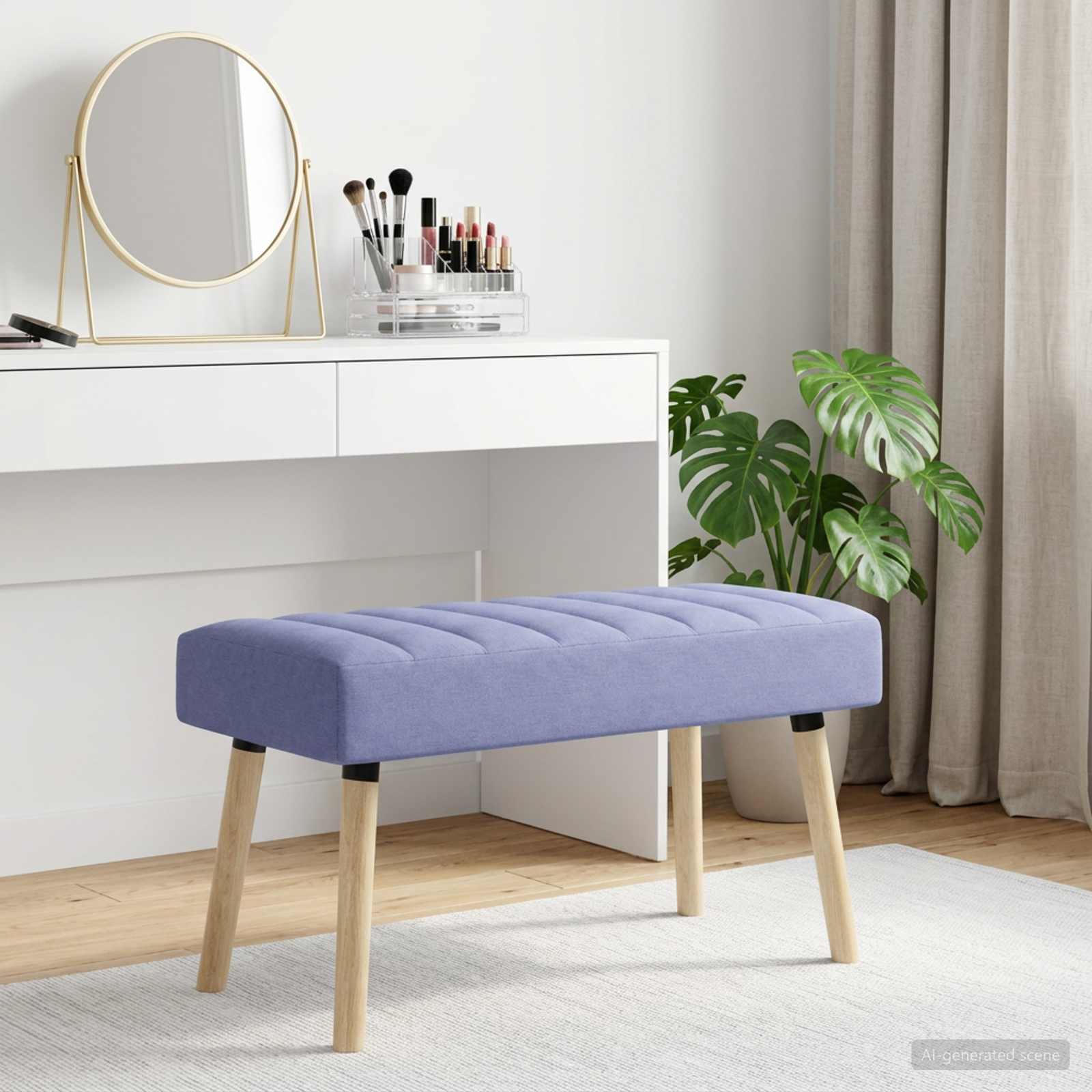 Klupa s utorima Traper plava 80 x 40 x 46 cm Tkanina