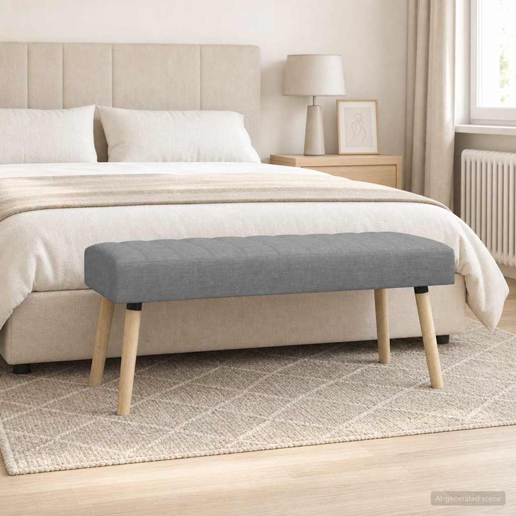 Klupa s utorima Svjetlosiva 110 x 40 x 46 cm Tkanina