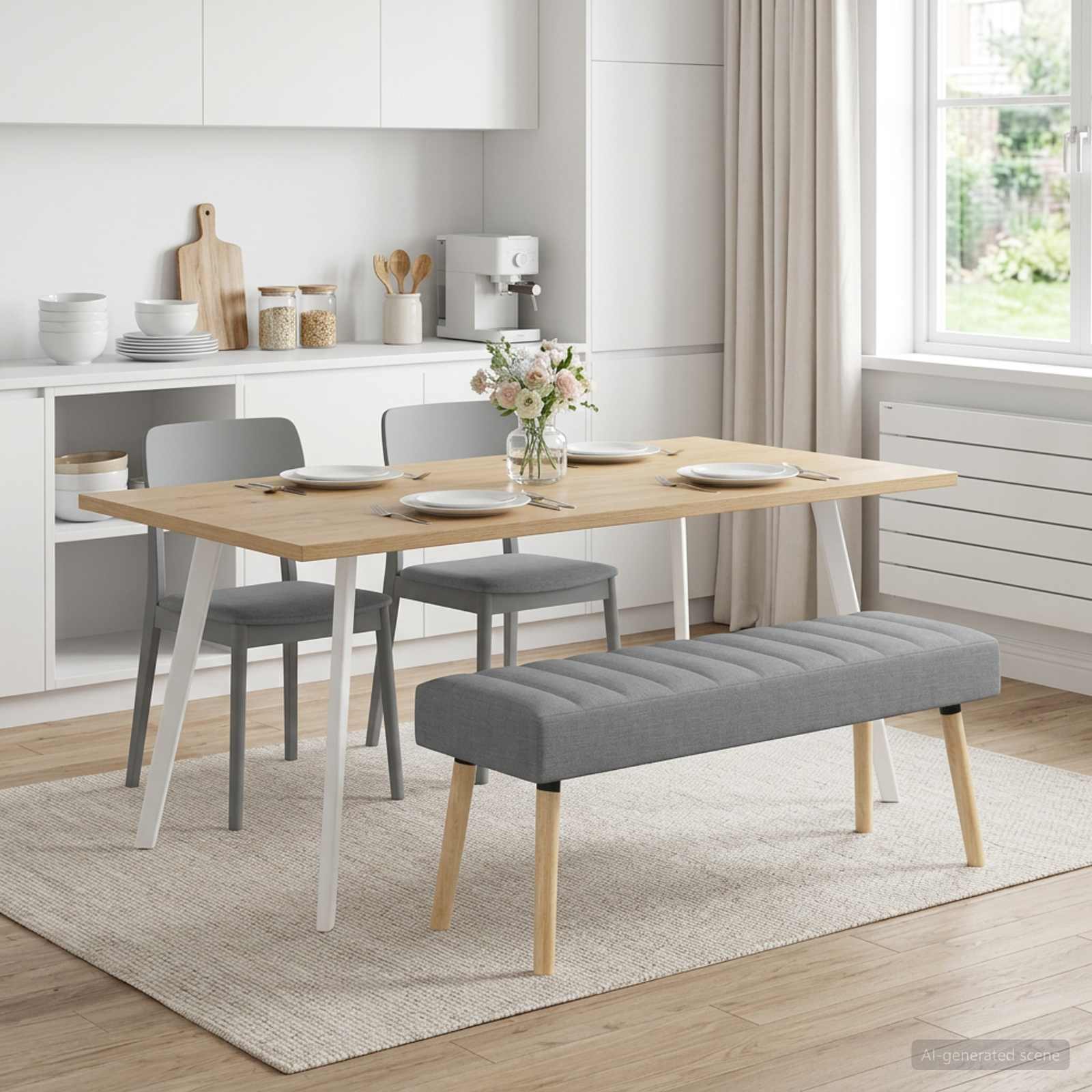 Klupa s utorima Svjetlosiva 110 x 40 x 46 cm Tkanina
