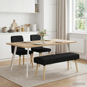 Klupa s utorima Crna 110 x 40 x 46 cm Tkanina