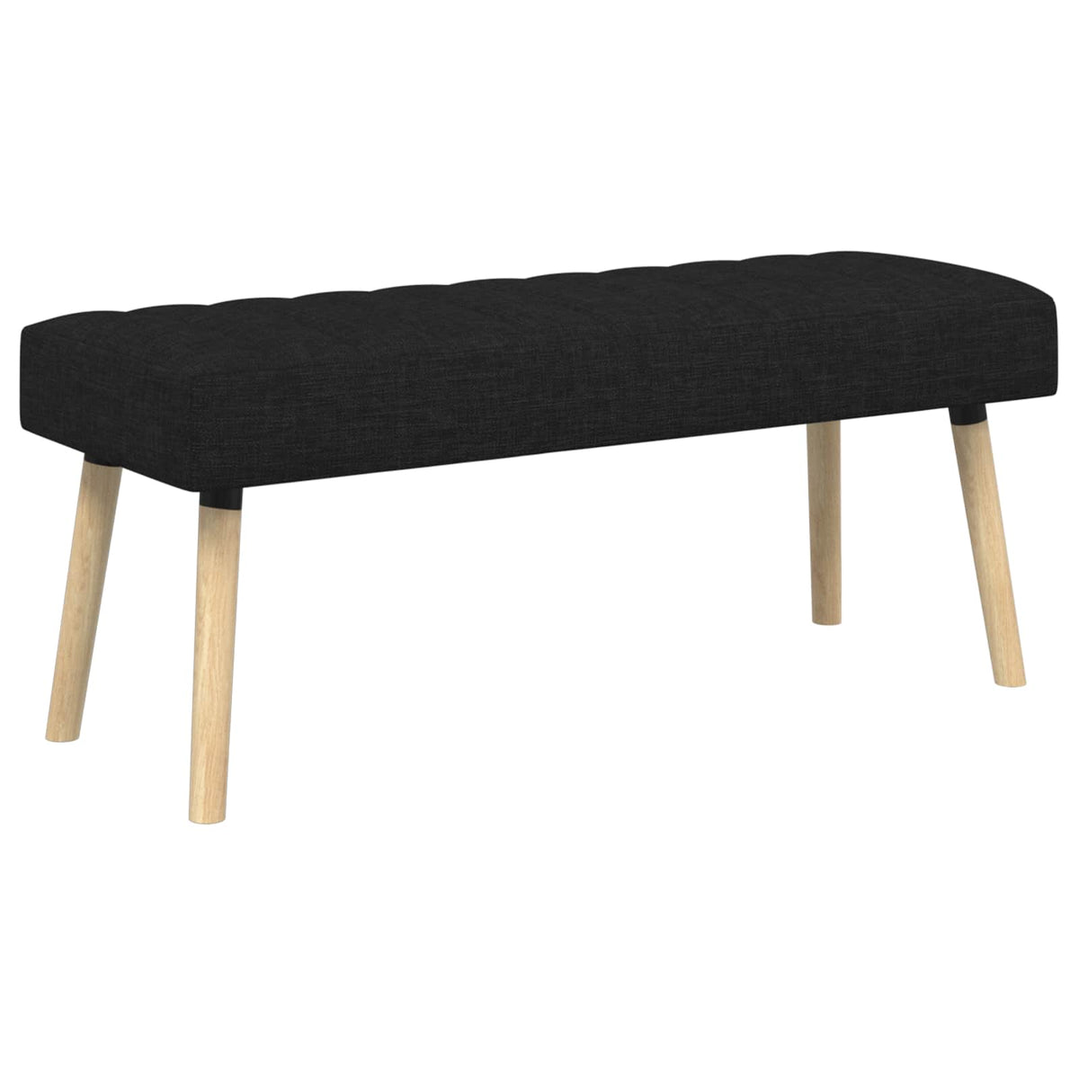 Klupa s utorima Crna 110 x 40 x 46 cm Tkanina