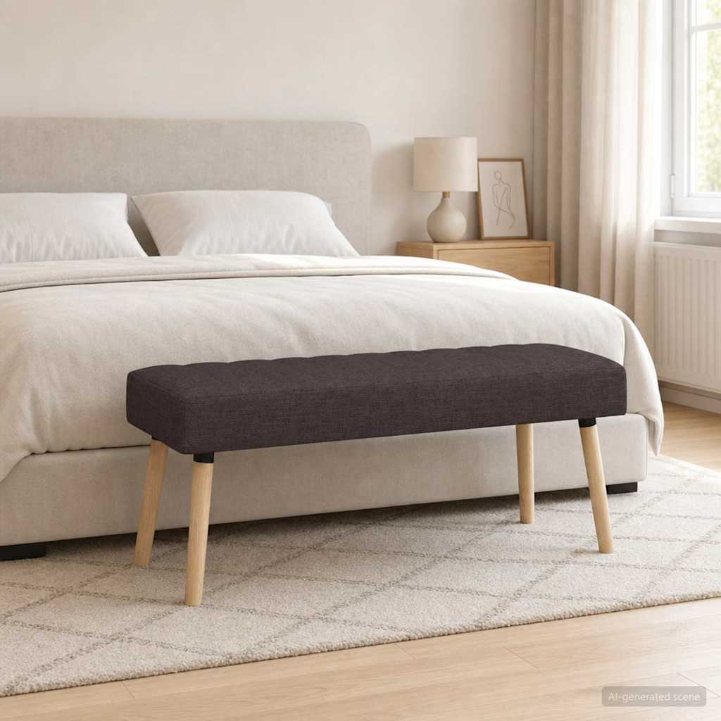 Klupa s utorima Tamno smeđa 110 x 40 x 46 cm Tkanina