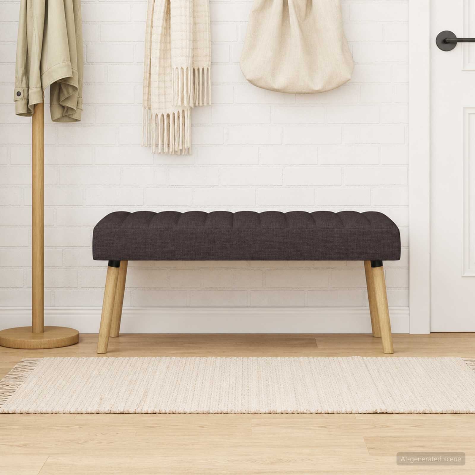 Klupa s utorima Tamno smeđa 110 x 40 x 46 cm Tkanina