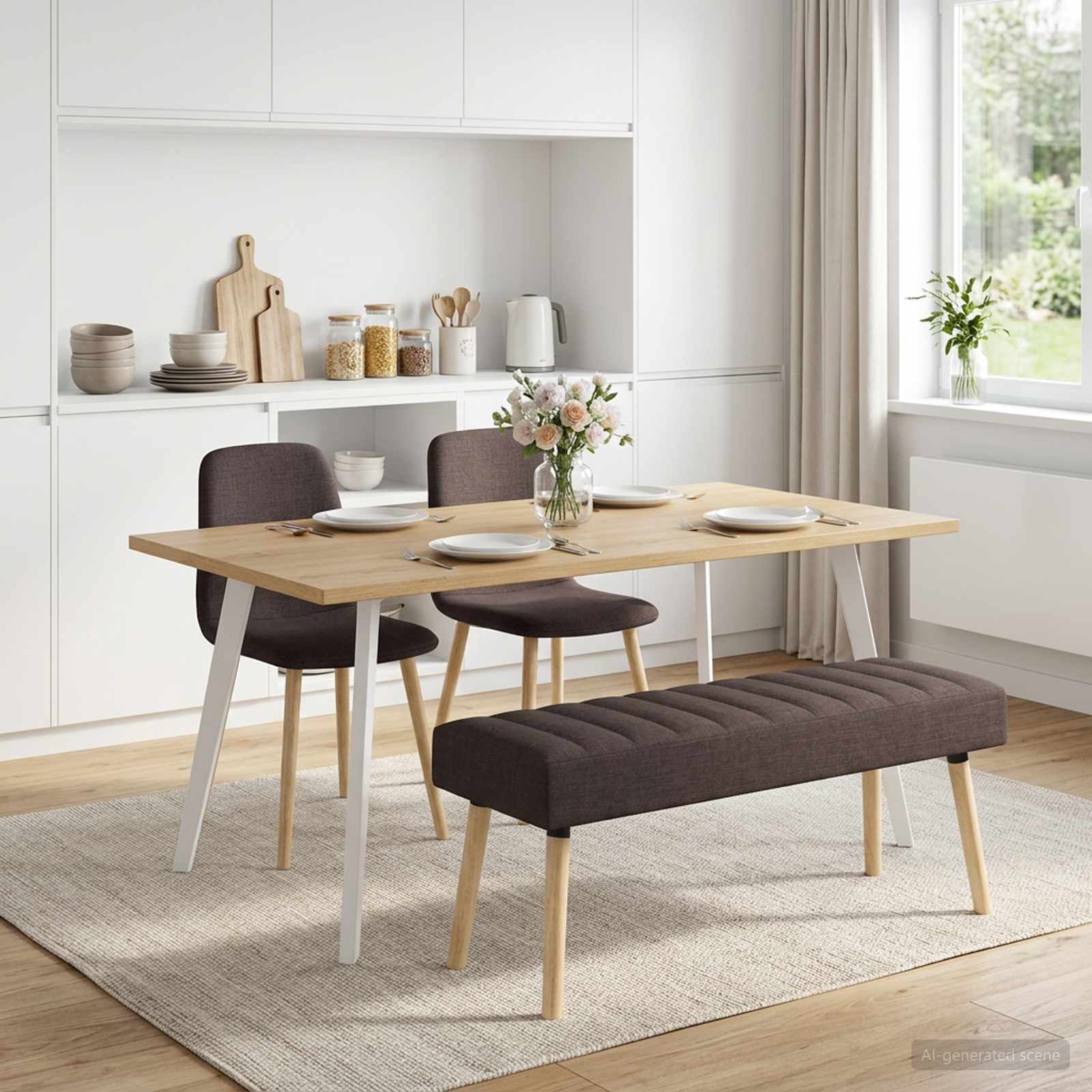 Klupa s utorima Tamno smeđa 110 x 40 x 46 cm Tkanina