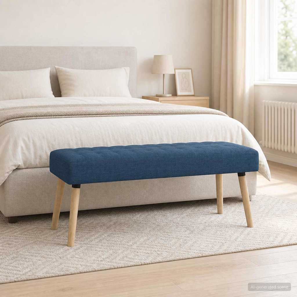 Klupa s utorima Plava 110 x 40 x 46 cm Tkanina