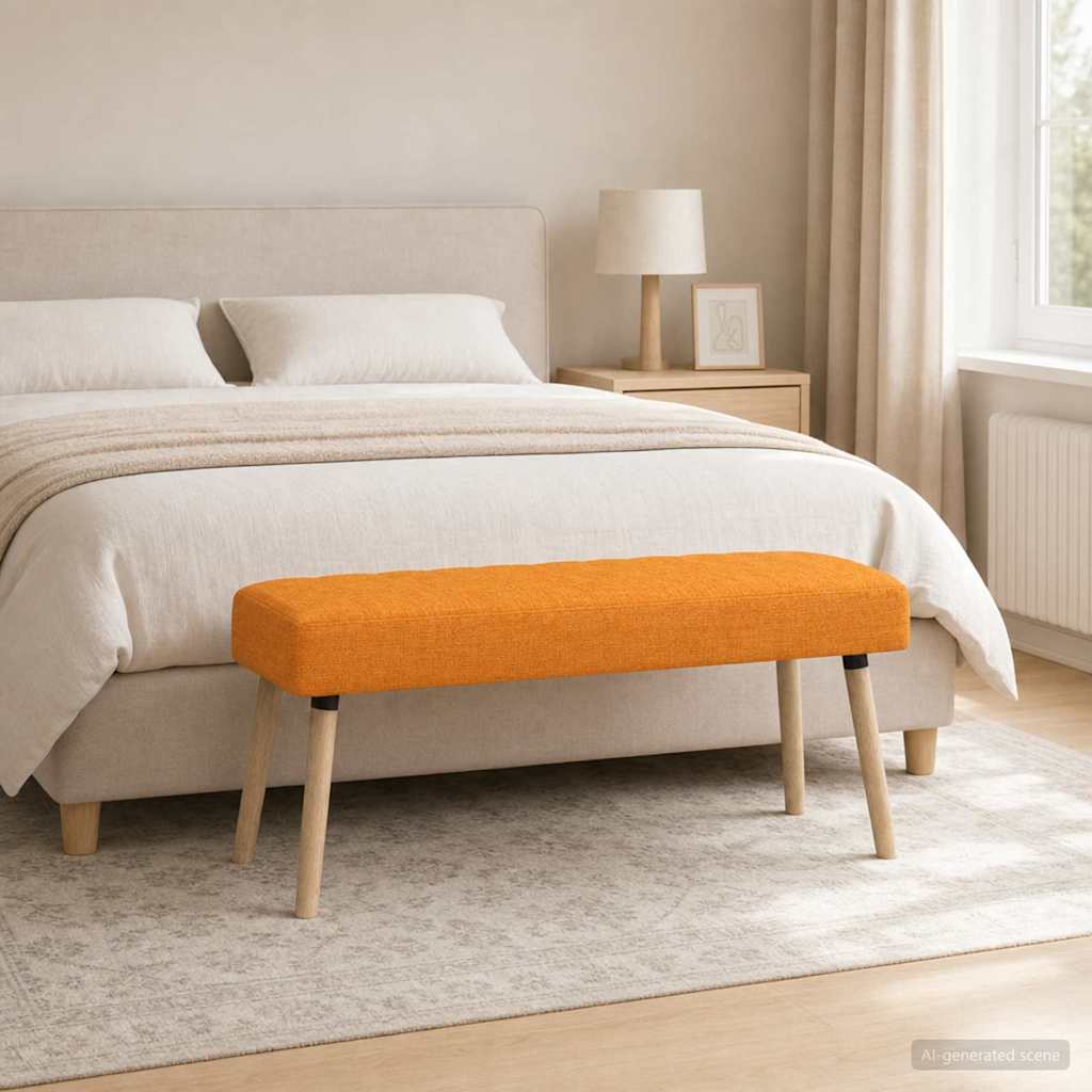 Klupa s utorima Tamno žuta 110 x 40 x 46 cm Tkanina