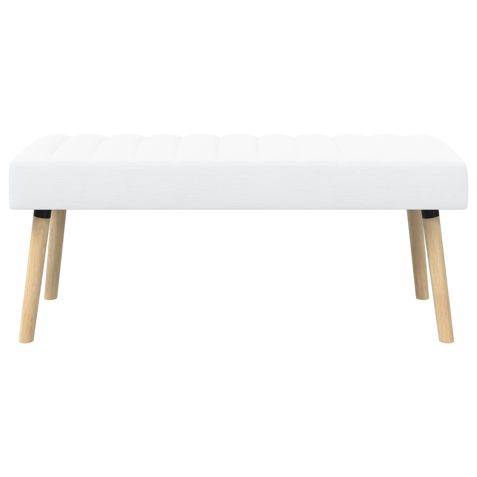 Klupa s utorima Bijela 110 x 40 x 46 cm Tkanina