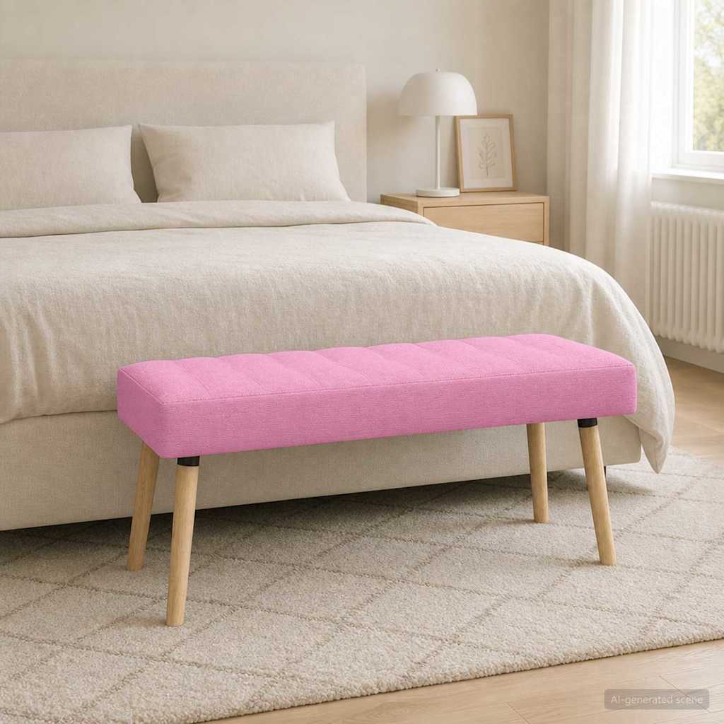 Klupa s utorima Ružičasta 110 x 40 x 46 cm Tkanina