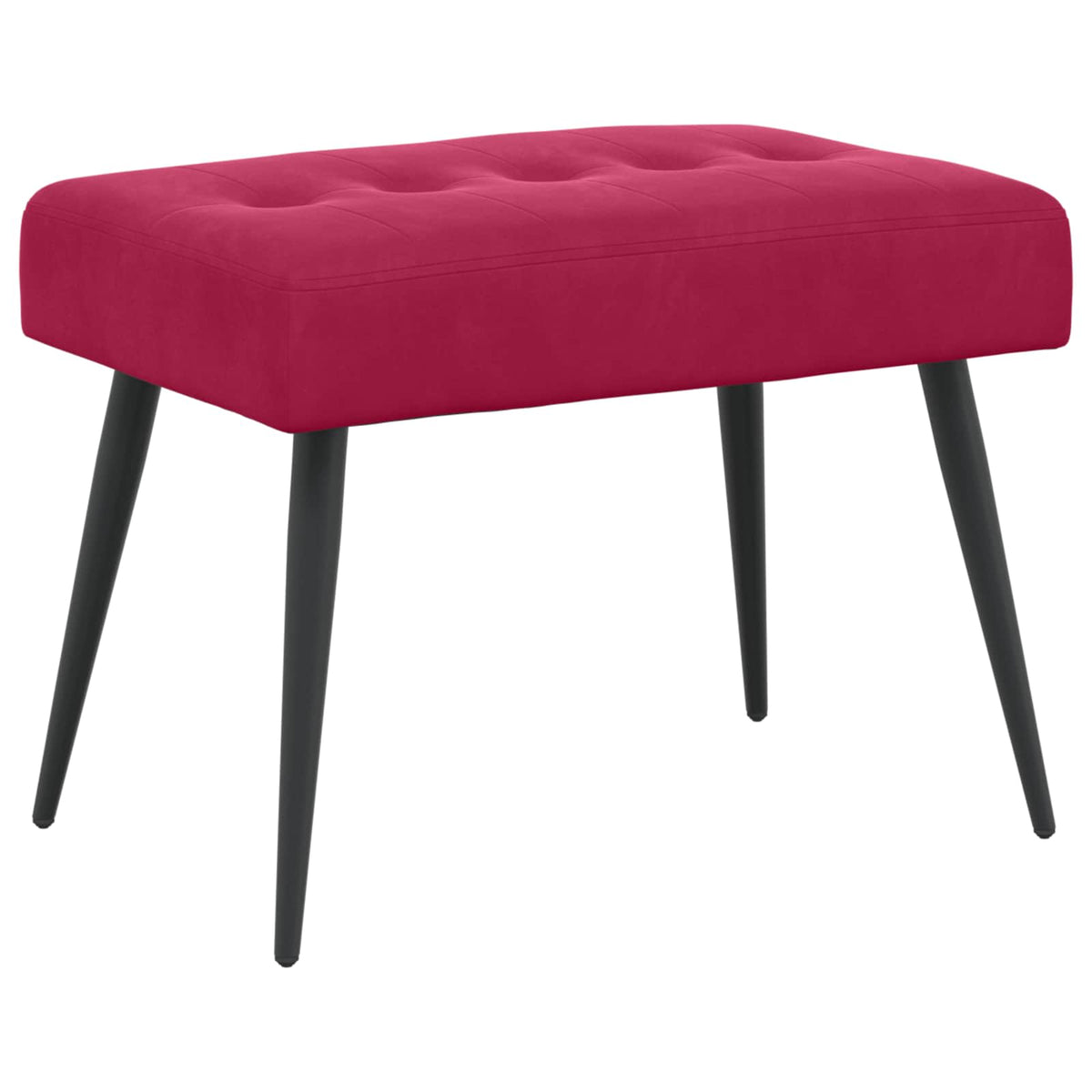 Klupa s gumbastim tkanjem Vinska crvena 60 x 40 x 45 cm Baršun
