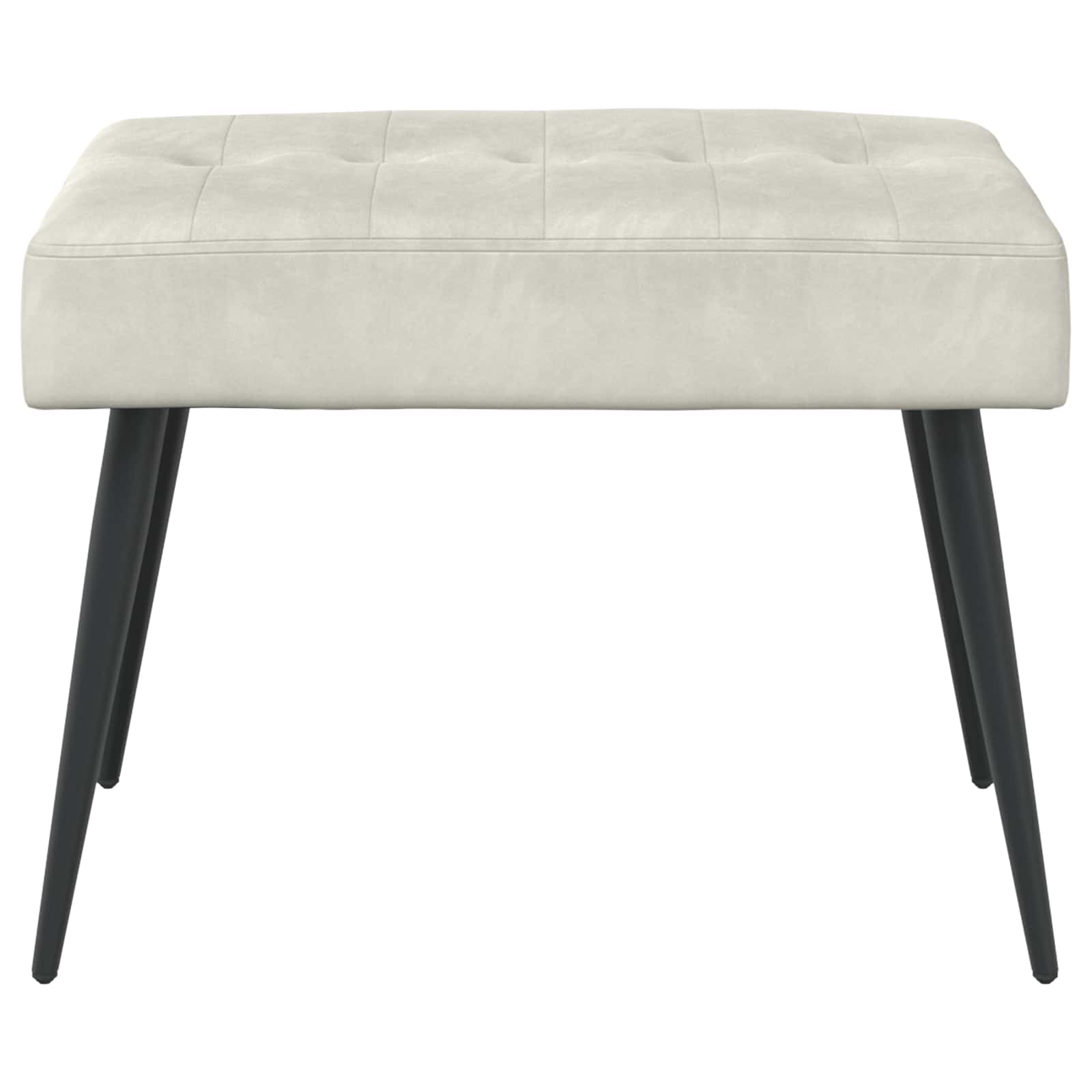 Klupa s gumbastim tkanjem Krem 60 x 40 x 45 cm Baršun