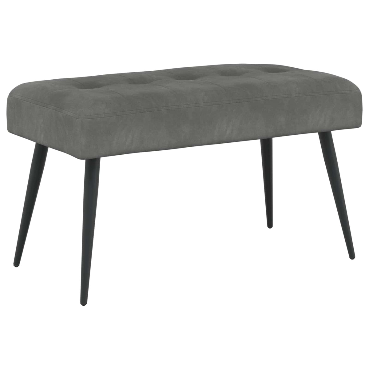 Klupa s gumbastim tkanjem Tamnosiva 80 x 40 x 46 cm Baršun