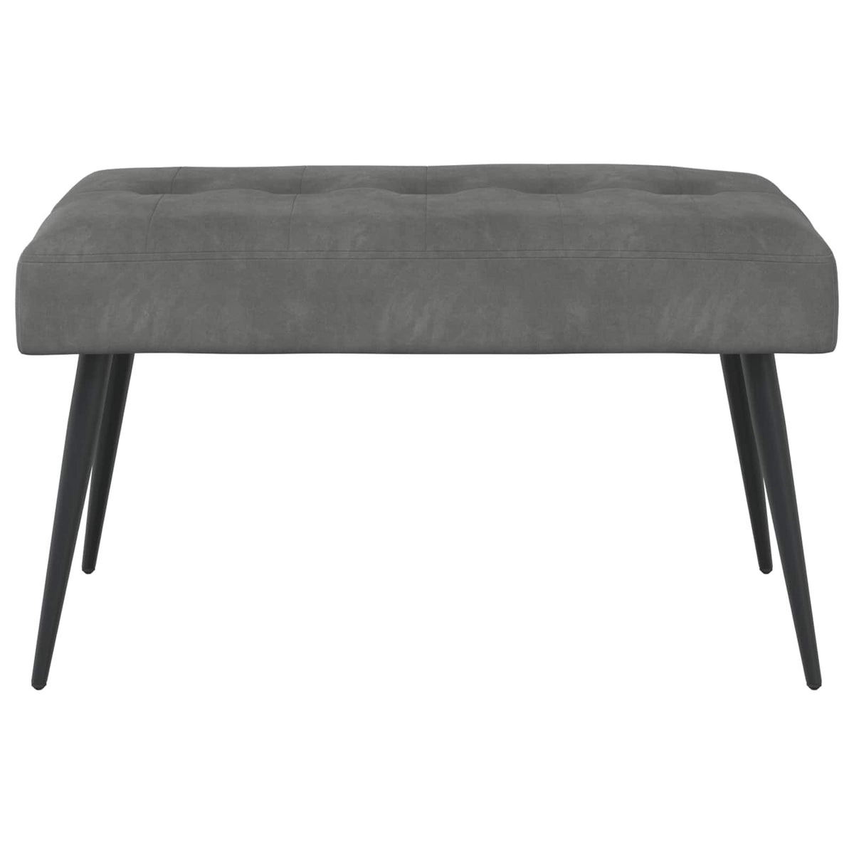 Klupa s gumbastim tkanjem Tamnosiva 80 x 40 x 46 cm Baršun
