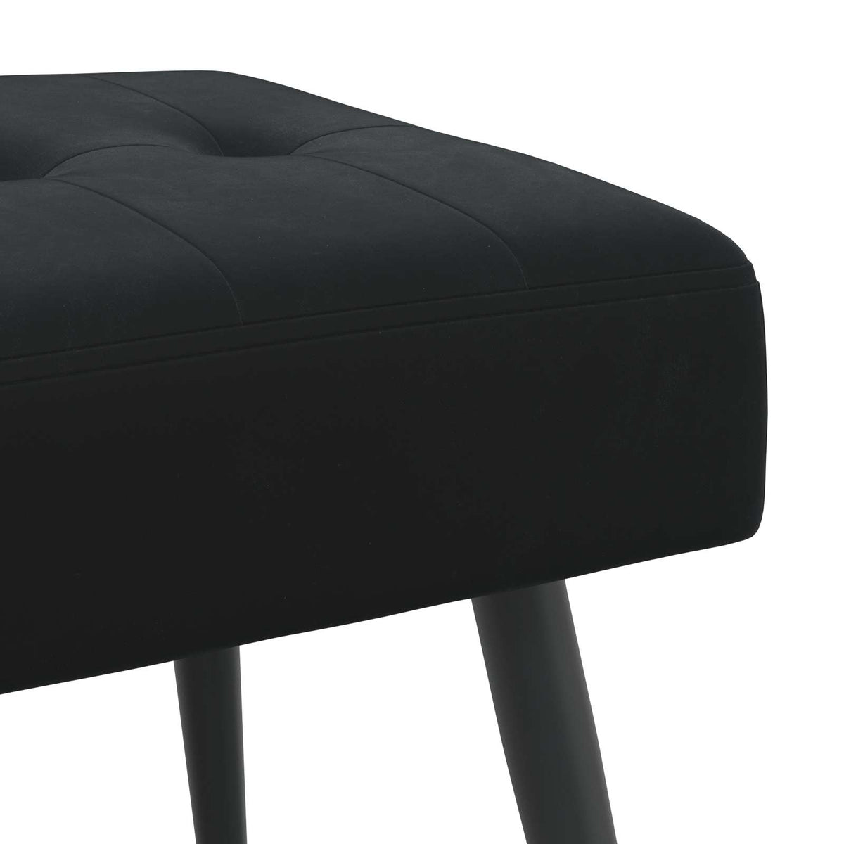 Klupa s gumbastim tkanjem Crna 80 x 40 x 46 cm Baršun
