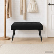 Klupa s gumbastim tkanjem Crna 80 x 40 x 46 cm Baršun