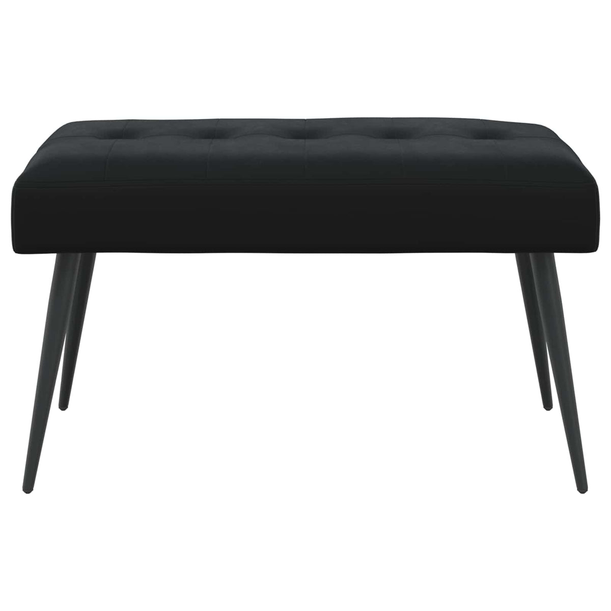 Klupa s gumbastim tkanjem Crna 80 x 40 x 46 cm Baršun