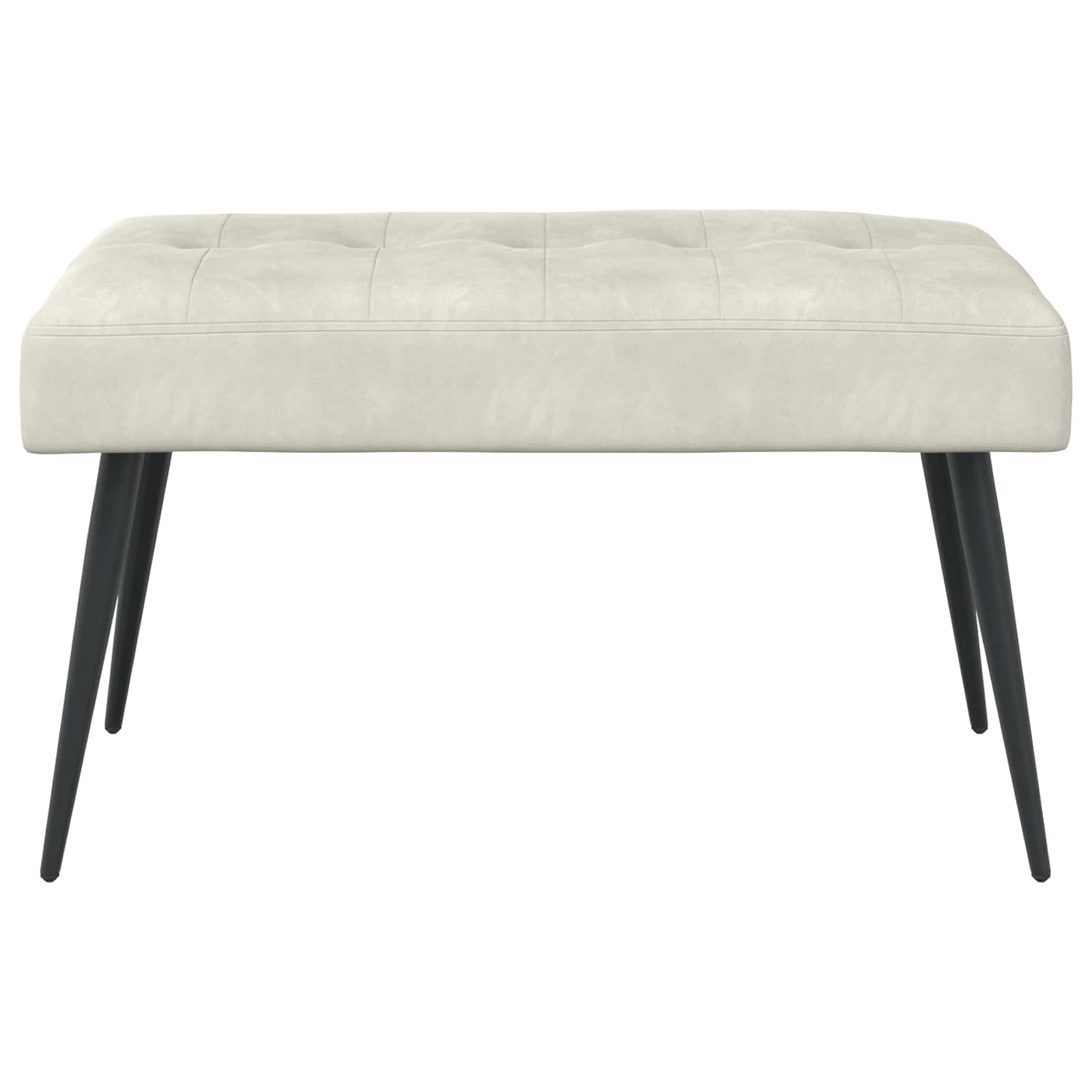 Klupa s gumbastim tkanjem Krem 80 x 40 x 46 cm Baršun