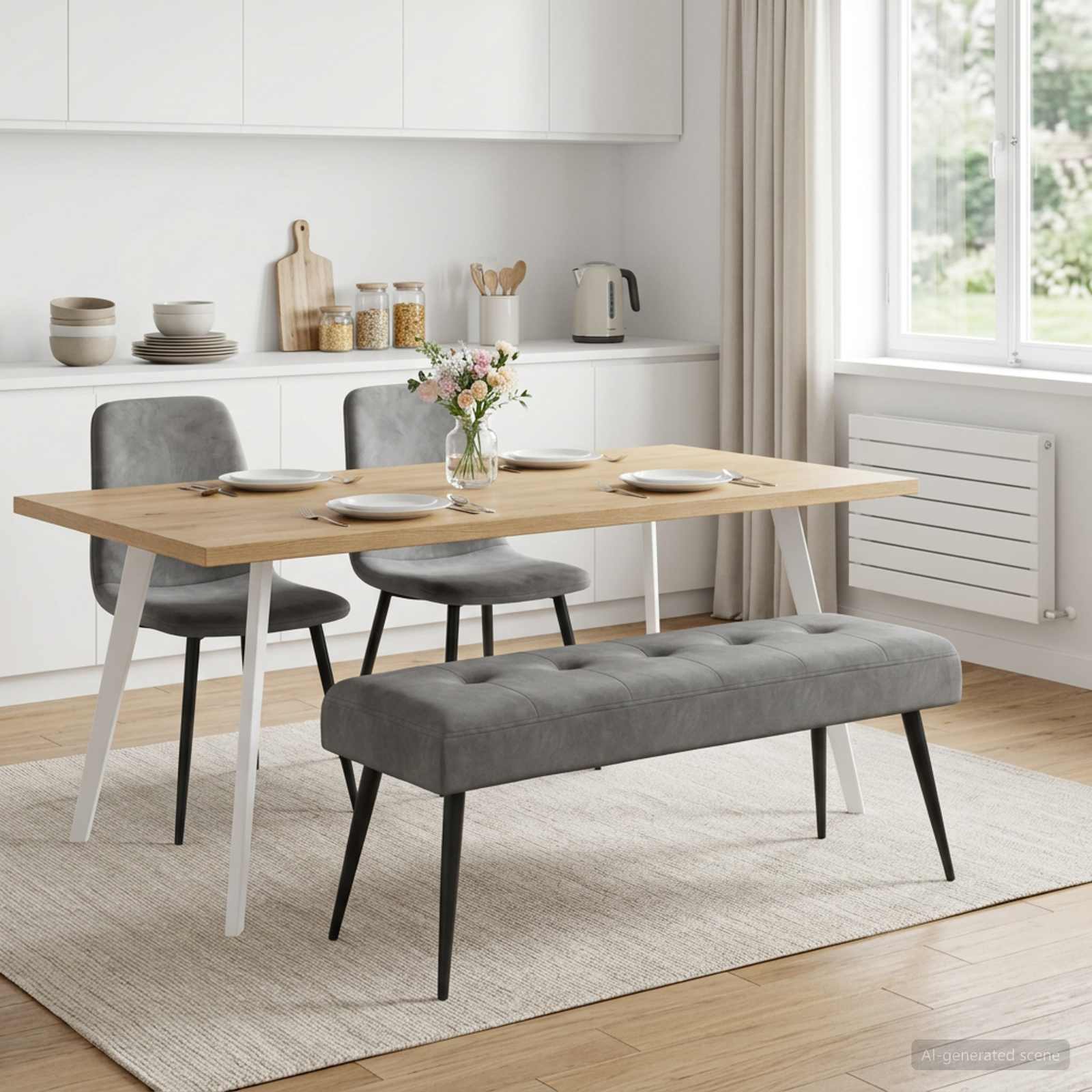 Klupa s gumbastim tkanjem Tamnosiva 110 x 40 x 46 cm Baršun