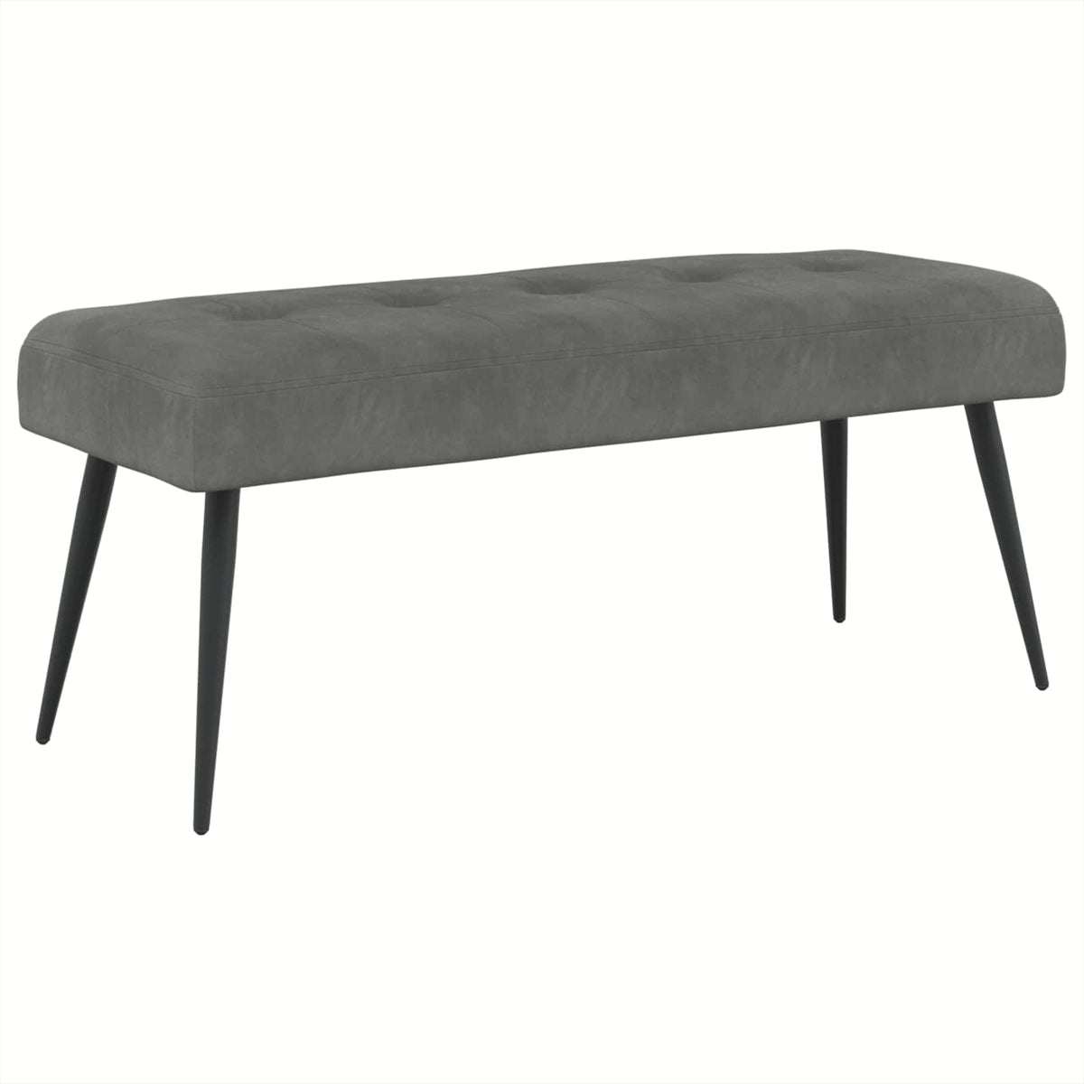 Klupa s gumbastim tkanjem Tamnosiva 110 x 40 x 46 cm Baršun