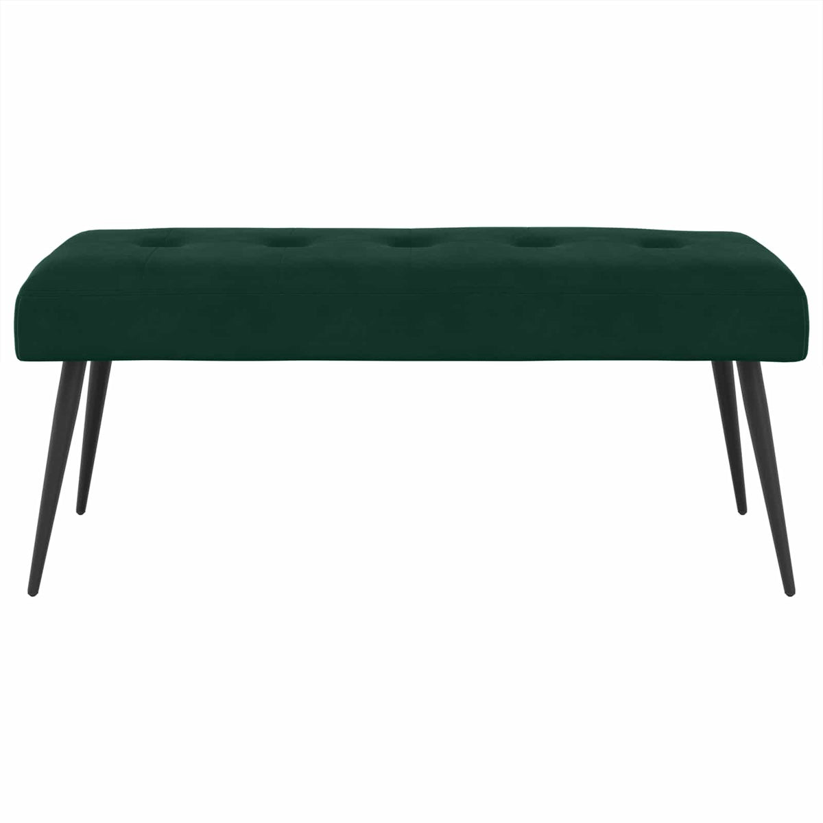 Klupa s gumbastim tkanjem Tamnozelena 110 x 40 x 46 cm Baršun
