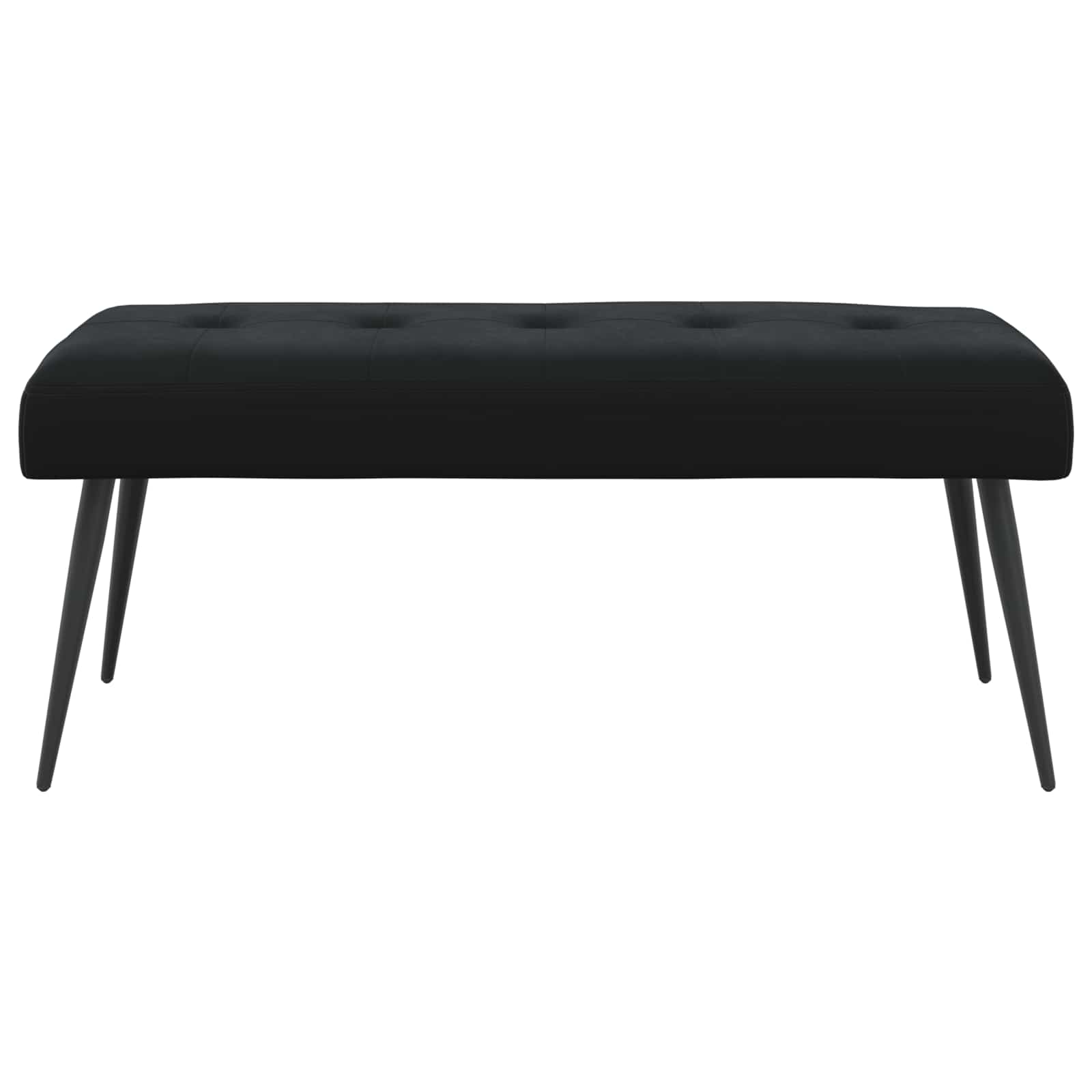 Klupa s gumbastim tkanjem Crna 110 x 40 x 46 cm Baršun