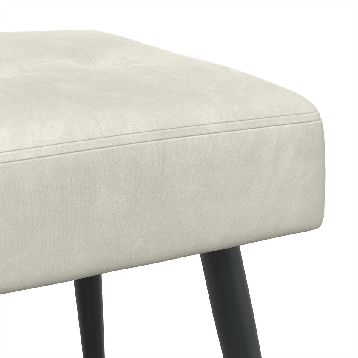Klupa s gumbastim tkanjem Krem 110 x 40 x 46 cm Baršun