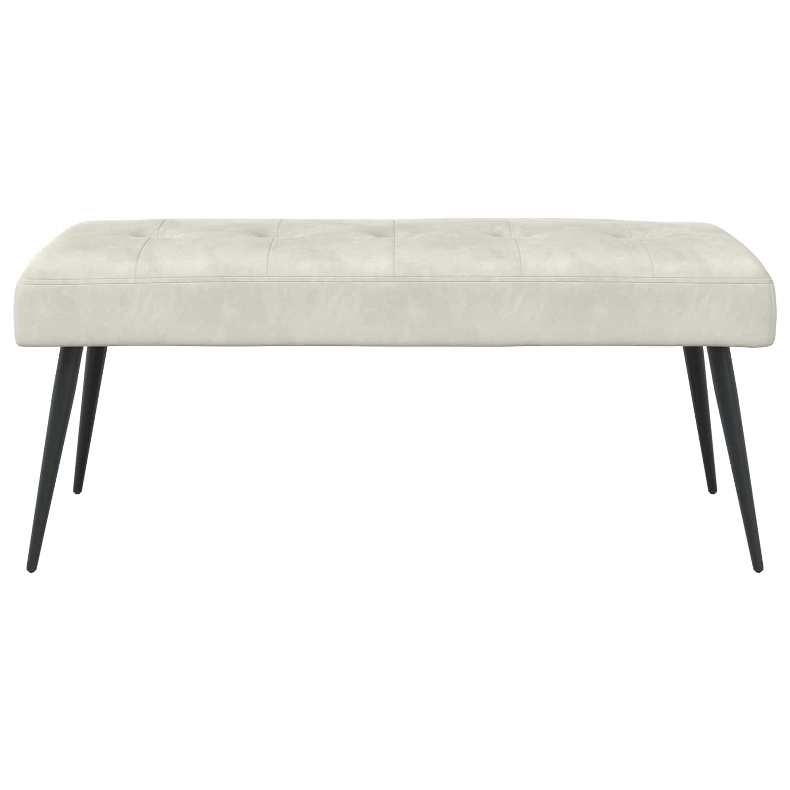 Klupa s gumbastim tkanjem Krem 110 x 40 x 46 cm Baršun