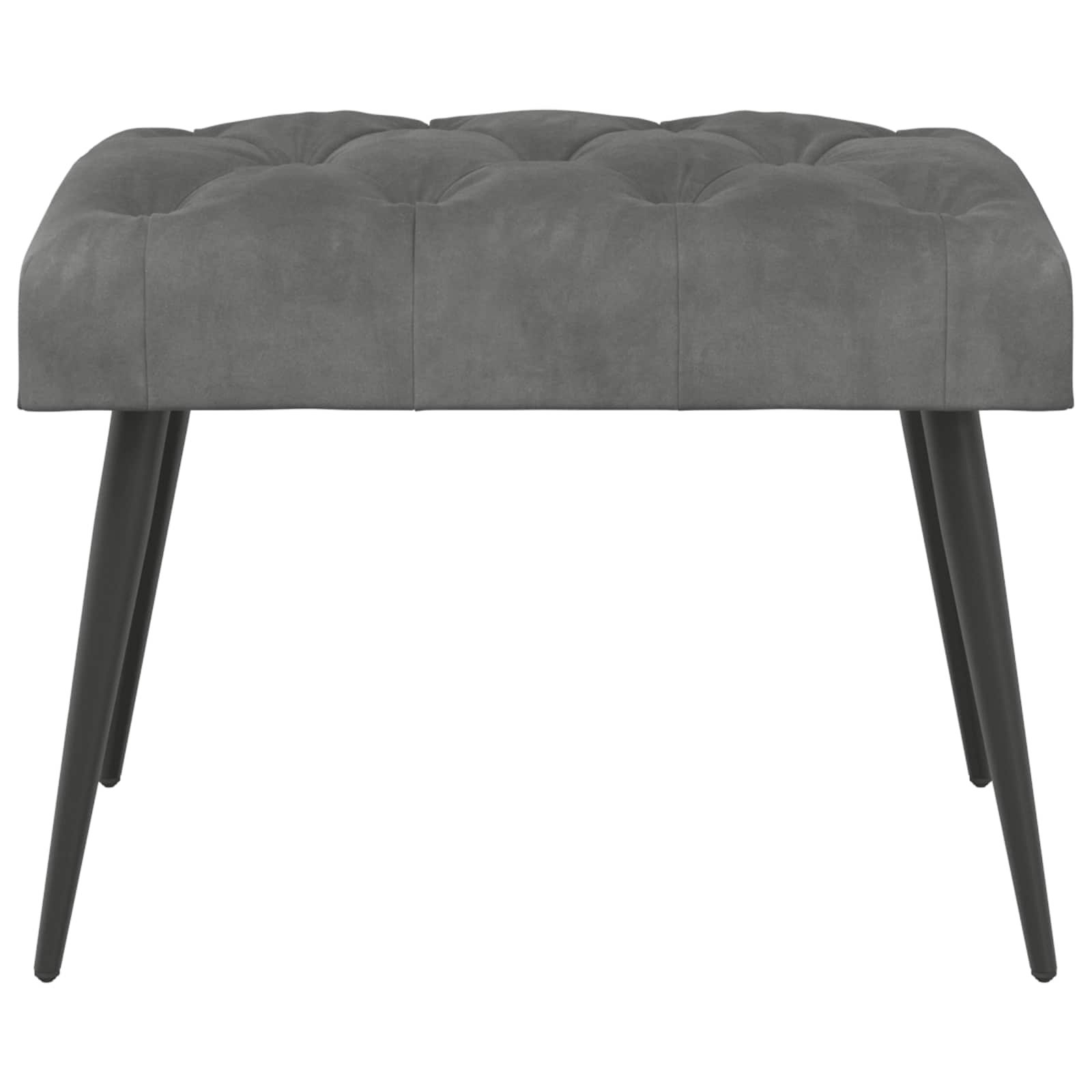 Klupa s gumbastim tkanjem Tamnosiva 60 x 40 x 45 cm Baršun