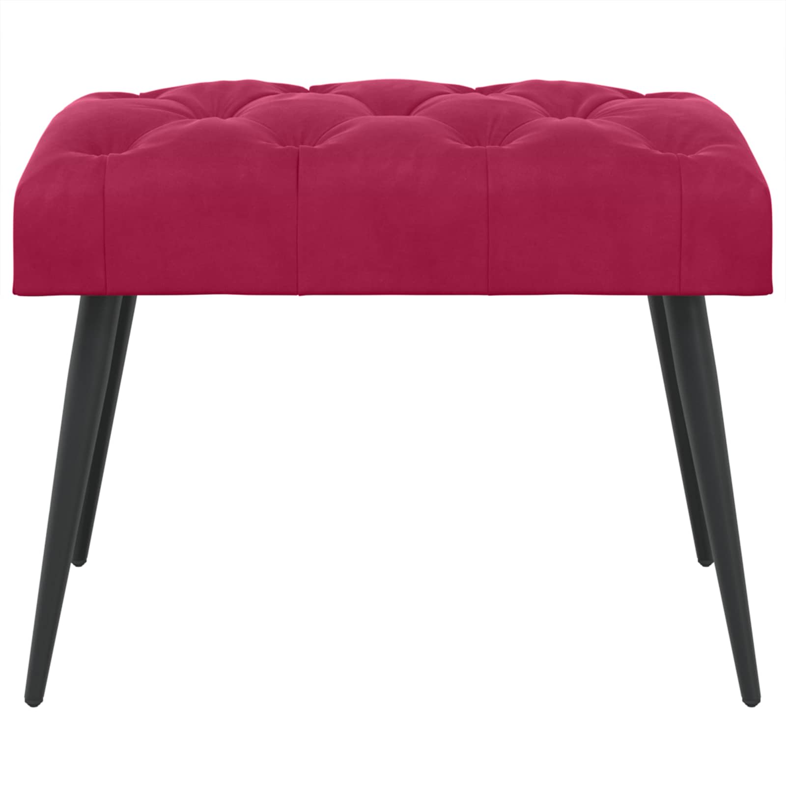 Klupa s gumbastim tkanjem Vinska crvena 60 x 40 x 45 cm Baršun